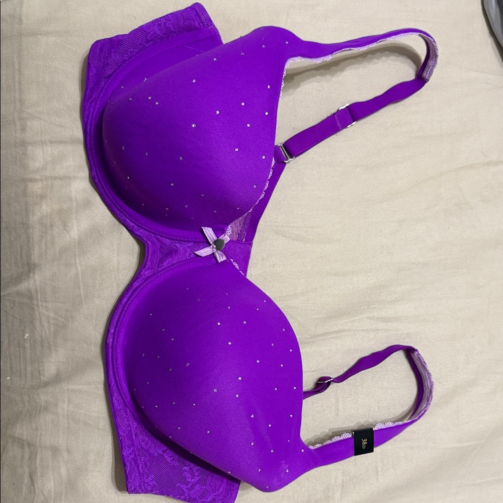Victoria's Secret Vibrant Purple Bra with Lace Accents